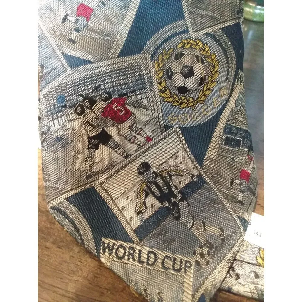 Jay Jacobs Men Silk World Cup Sports‎ Soccer Necktie